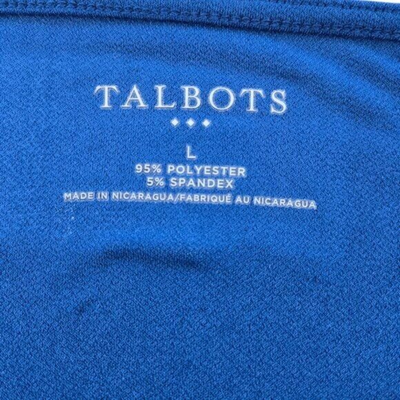 Talbots Womens Blue 3/4 Sleeve Ruched Front Slinky Knit Top Large - Picture 3 of 4